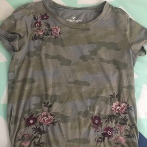 american eagle camo embroidered tee